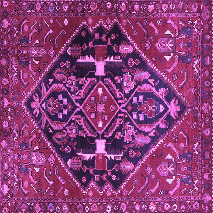 Square Medallion Purple Traditional Rug, tr4165pur