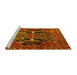 Sideview of Machine Washable Medallion Yellow Traditional Rug, wshtr4165yw