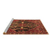 Sideview of Machine Washable Medallion Brown Traditional Rug, wshtr4165brn