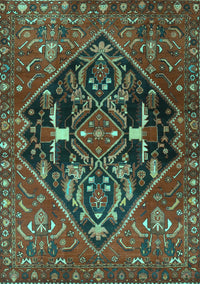 Medallion Turquoise Traditional Rug, tr4165turq