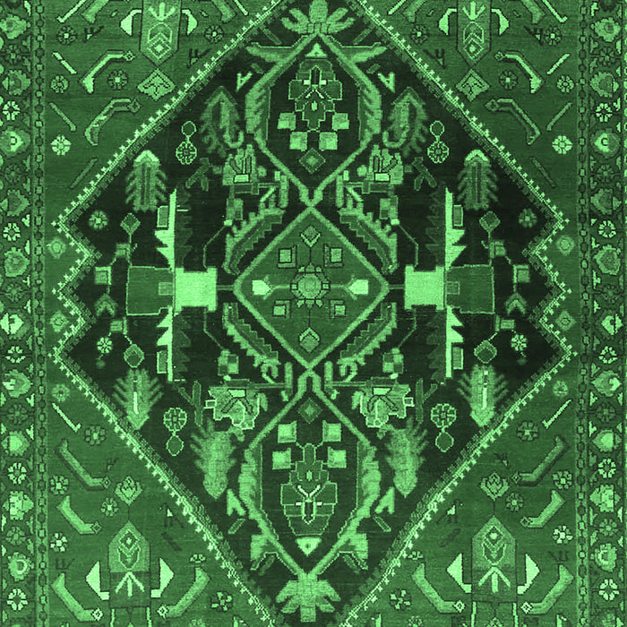 Machine Washable Medallion Emerald Green Traditional Area Rugs, wshtr4165emgrn