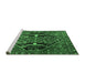 Sideview of Machine Washable Medallion Emerald Green Traditional Area Rugs, wshtr4165emgrn