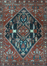 Medallion Light Blue Traditional Rug, tr4165lblu