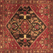 Square Machine Washable Medallion Brown Traditional Rug, wshtr4165brn