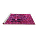 Sideview of Machine Washable Medallion Pink Traditional Rug, wshtr4165pnk