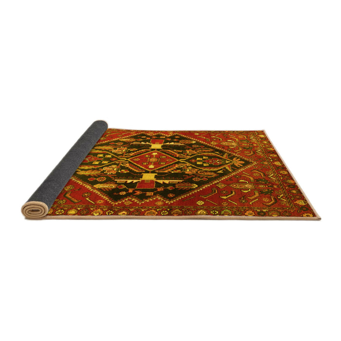 Sideview of Medallion Yellow Traditional Rug, tr4165yw