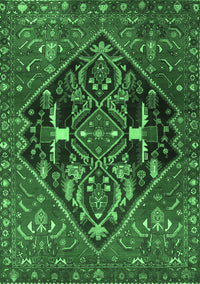 Medallion Emerald Green Traditional Rug, tr4165emgrn