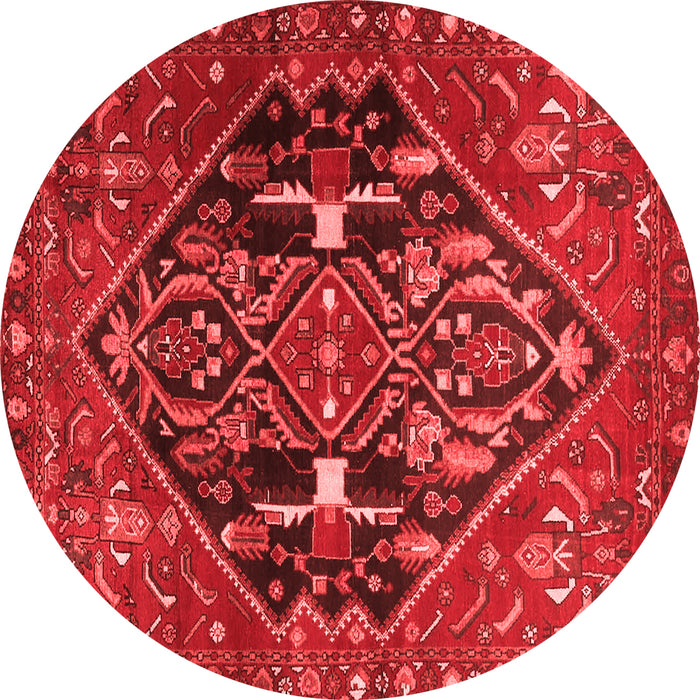 Machine Washable Medallion Red Traditional Rug, wshtr4165red