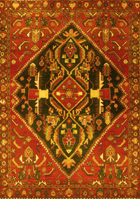 Medallion Yellow Traditional Rug, tr4165yw