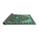 Sideview of Medallion Turquoise Traditional Rug, tr4166turq