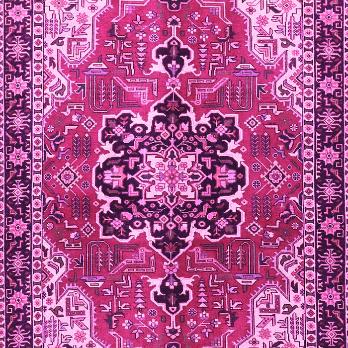 Machine Washable Medallion Pink Traditional Rug, wshtr4166pnk