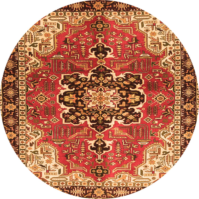 Square Medallion Orange Traditional Rug, tr4166org