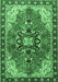 Medallion Emerald Green Traditional Rug, tr4166emgrn