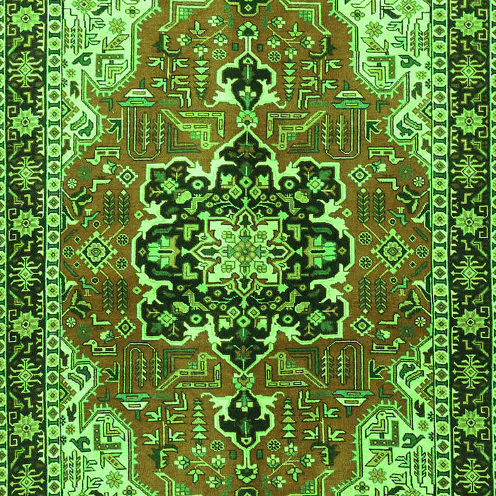 Serging Thickness of Machine Washable Medallion Green Traditional Area Rugs, wshtr4166grn