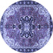 Round Medallion Blue Traditional Rug, tr4166blu