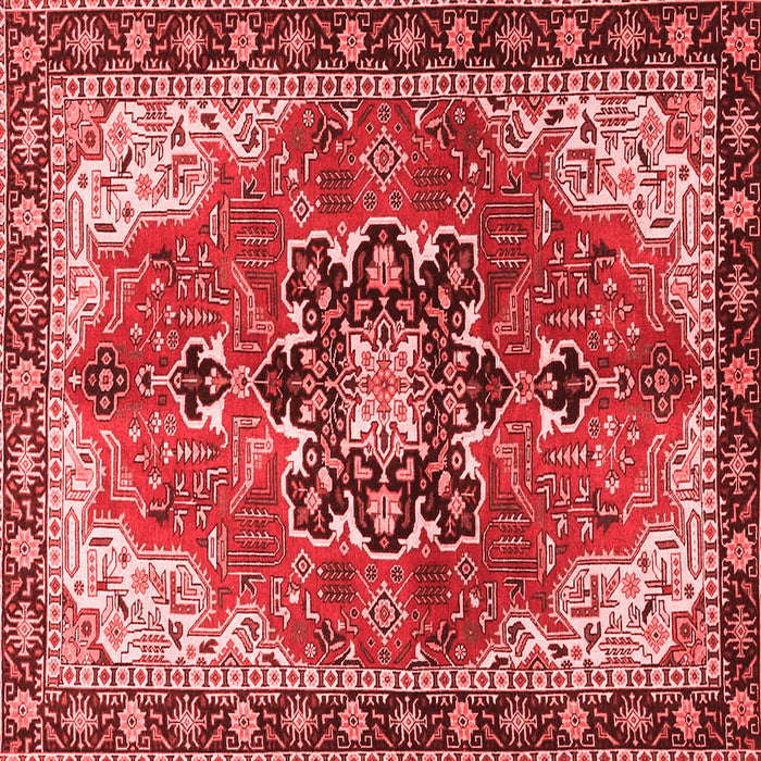 Machine Washable Medallion Red Traditional Rug, wshtr4166red