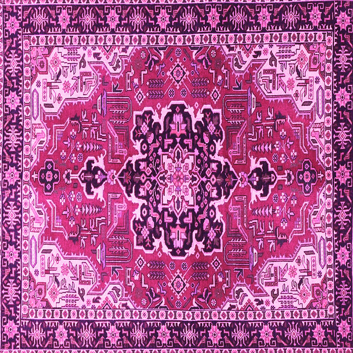 Square Medallion Pink Traditional Rug, tr4166pnk