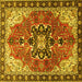 Square Medallion Yellow Traditional Rug, tr4166yw