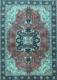 Medallion Light Blue Traditional Rug, tr4166lblu