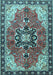 Medallion Light Blue Traditional Rug, tr4166lblu