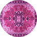 Round Medallion Pink Traditional Rug, tr4166pnk