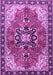 Machine Washable Medallion Purple Traditional Area Rugs, wshtr4166pur