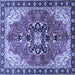 Square Medallion Blue Traditional Rug, tr4166blu