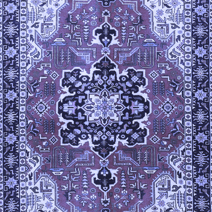 Machine Washable Medallion Blue Traditional Rug, wshtr4166blu
