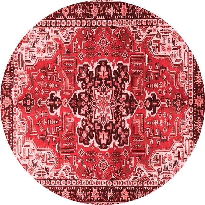 Machine Washable Medallion Red Traditional Rug, wshtr4166red