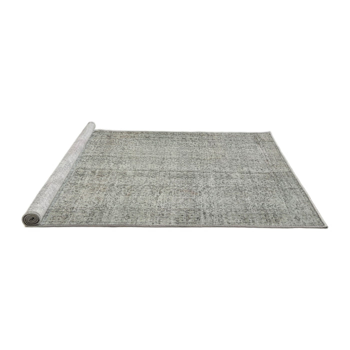 Sideview of Machine Washable Traditional Pale Silver Gray Rug, wshtr4167