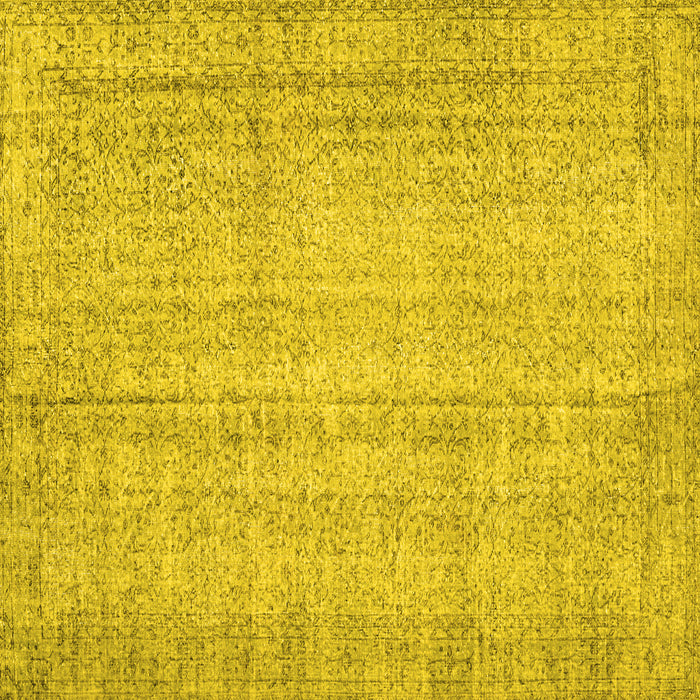 Square Machine Washable Persian Yellow Traditional Rug, wshtr4167yw