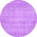 Round Persian Purple Traditional Rug, tr4167pur