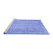 Sideview of Machine Washable Persian Blue Traditional Rug, wshtr4167blu