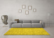 Machine Washable Persian Yellow Traditional Rug in a Living Room, wshtr4167yw