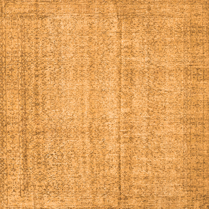 Round Machine Washable Persian Orange Traditional Area Rugs, wshtr4167org