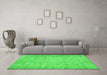 Machine Washable Persian Green Traditional Area Rugs in a Living Room,, wshtr4167grn