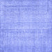 Square Machine Washable Persian Blue Traditional Rug, wshtr4167blu