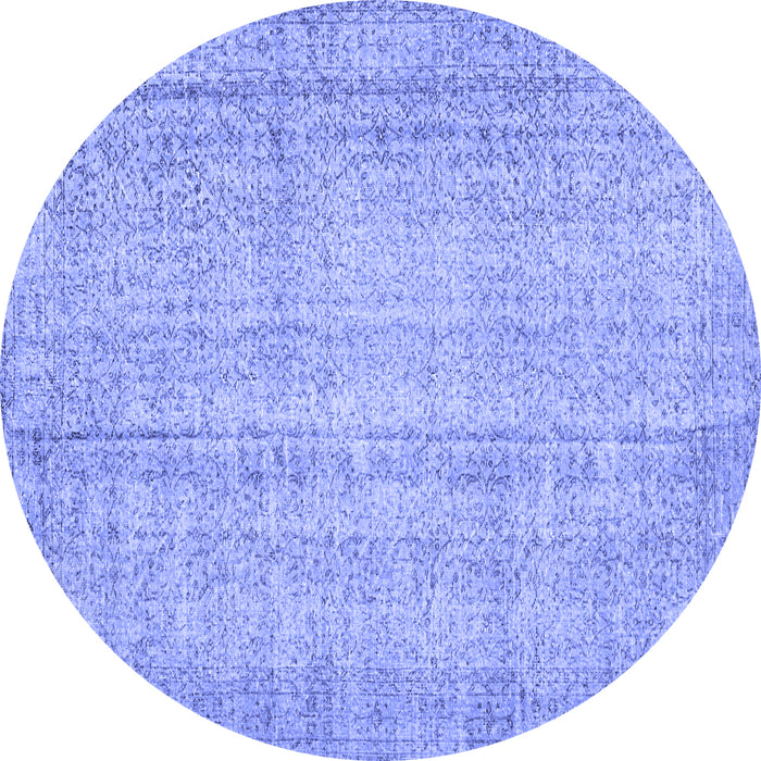 Round Persian Blue Traditional Rug, tr4167blu