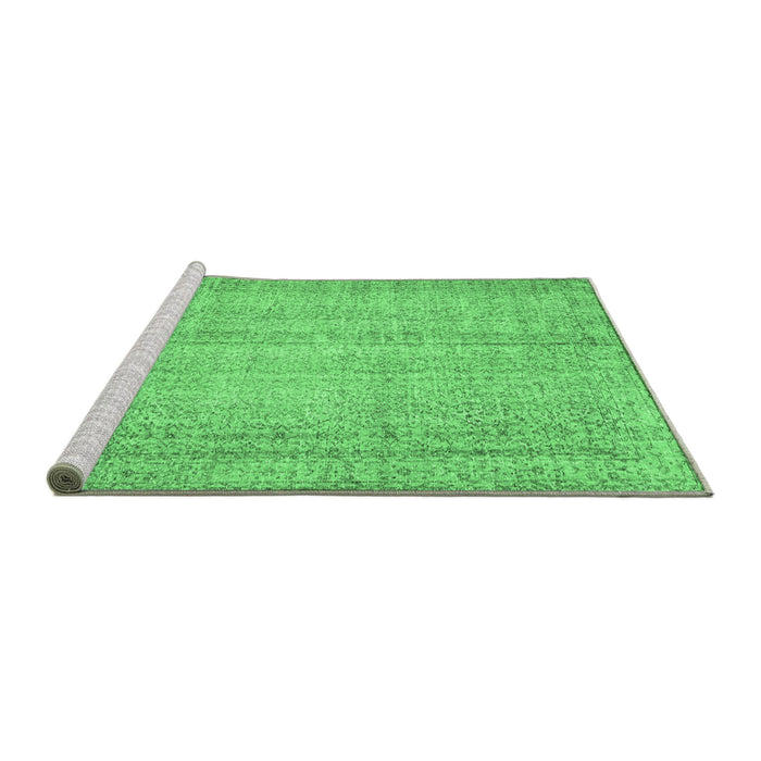 Sideview of Machine Washable Persian Emerald Green Traditional Area Rugs, wshtr4167emgrn