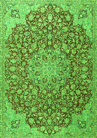 Medallion Green Traditional Rug, tr4168grn