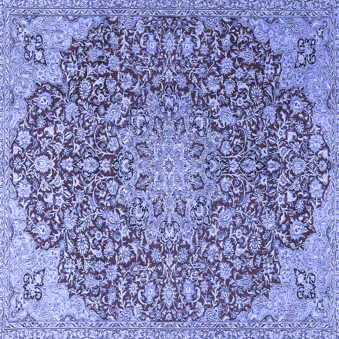 Square Medallion Blue Traditional Rug, tr4168blu