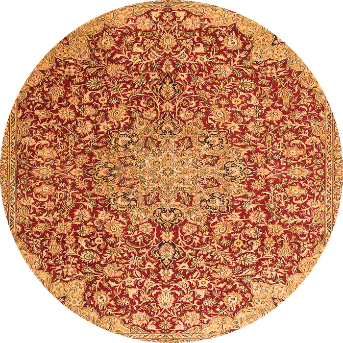 Square Medallion Orange Traditional Rug, tr4168org