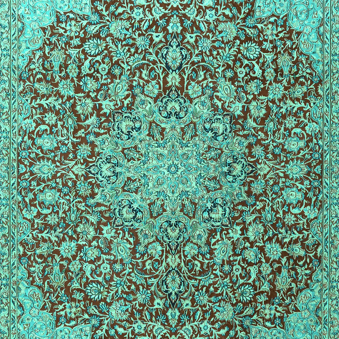 Medallion Turquoise Traditional Rug, tr4168turq