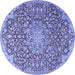 Round Medallion Blue Traditional Rug, tr4168blu