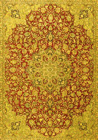 Medallion Yellow Traditional Rug, tr4168yw