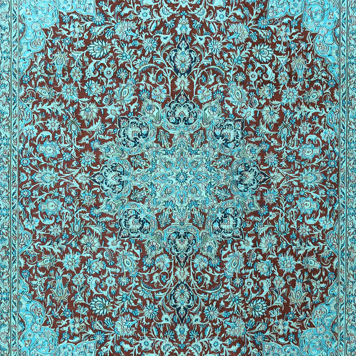 Medallion Light Blue Traditional Rug, tr4168lblu