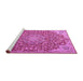 Sideview of Machine Washable Medallion Pink Traditional Rug, wshtr4168pnk