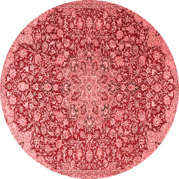 Machine Washable Medallion Red Traditional Rug, wshtr4168red