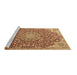 Sideview of Machine Washable Medallion Brown Traditional Rug, wshtr4168brn