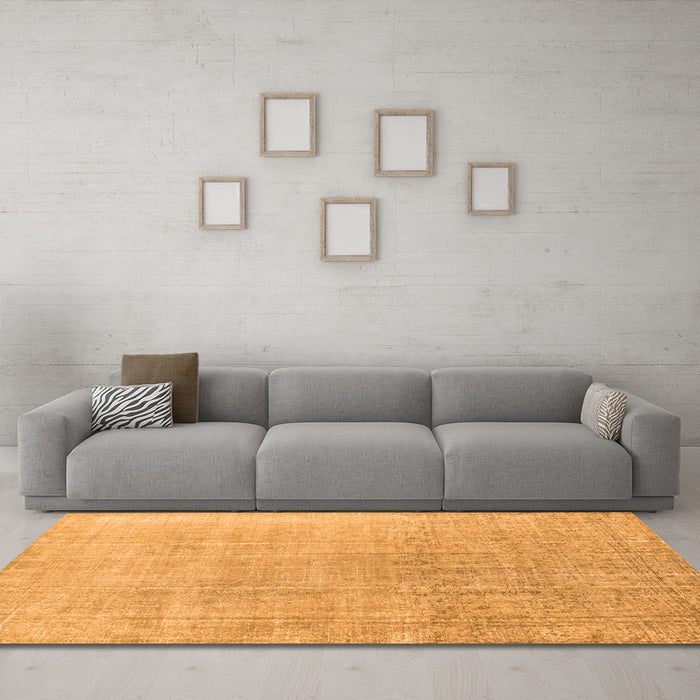 Machine Washable Persian Orange Traditional Area Rugs in a Living Room, wshtr4169org
